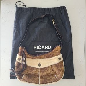 Picard German Leather Handbag, Animal Print Boho Rodeo Style, NWOT